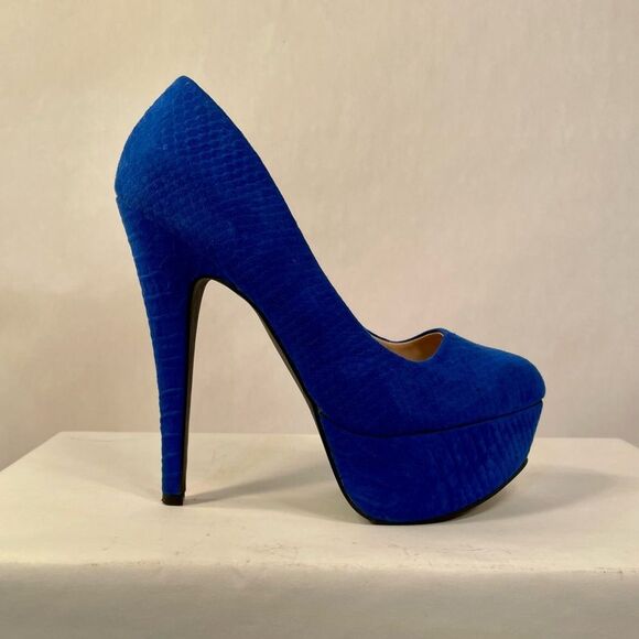 Qupid Shoes - Royal Blue Platform Stiletto Heels Size 7.5 EUC